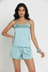 Zivame Luxe Satin 5 Pc Sleep Set - Mist Green — thumbnail 6